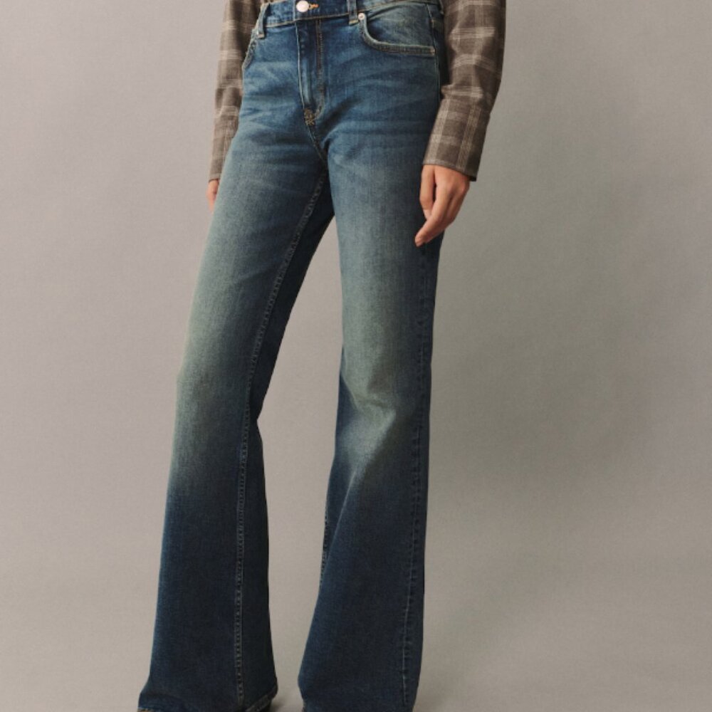Mango Blue Flare & Wide Leg Jeans